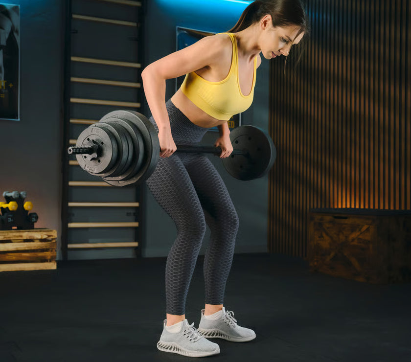 Bituminøst vægtstangsæt  180cm 55 kg gym4all