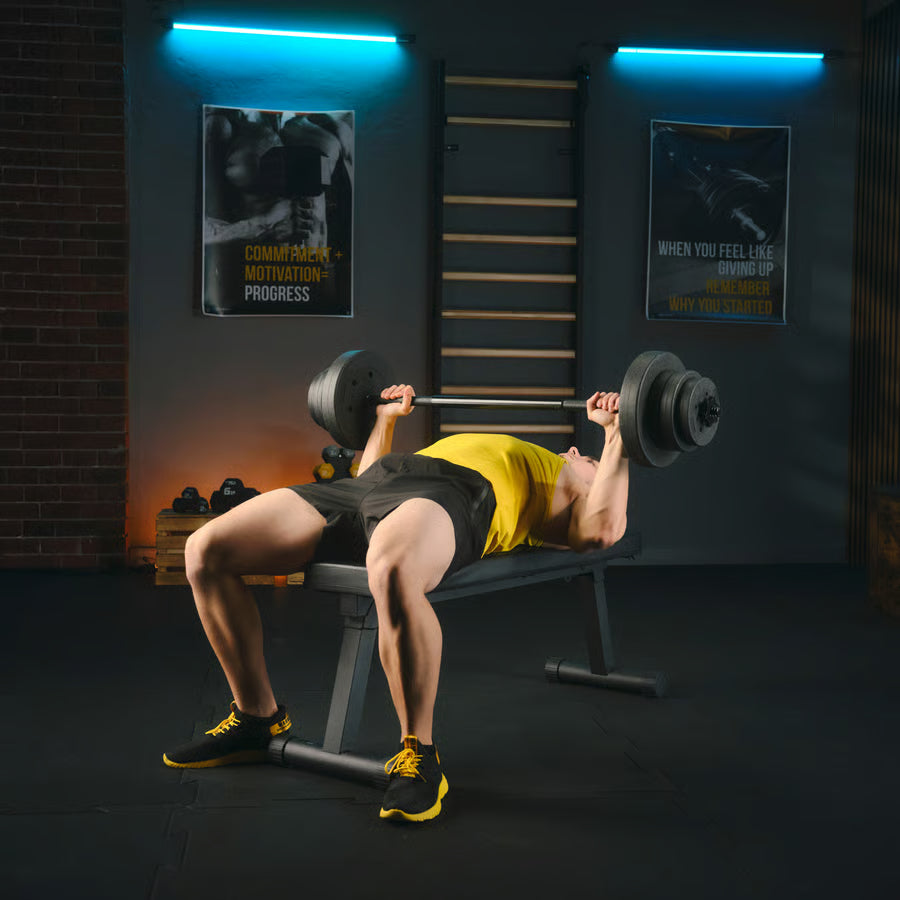 Bituminøst vægtstangsæt 150cm  28 kg gym4all