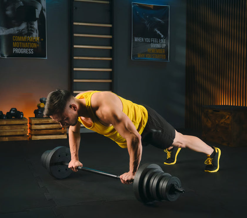 Bituminøst vægtstangsæt 150cm  28 kg gym4all