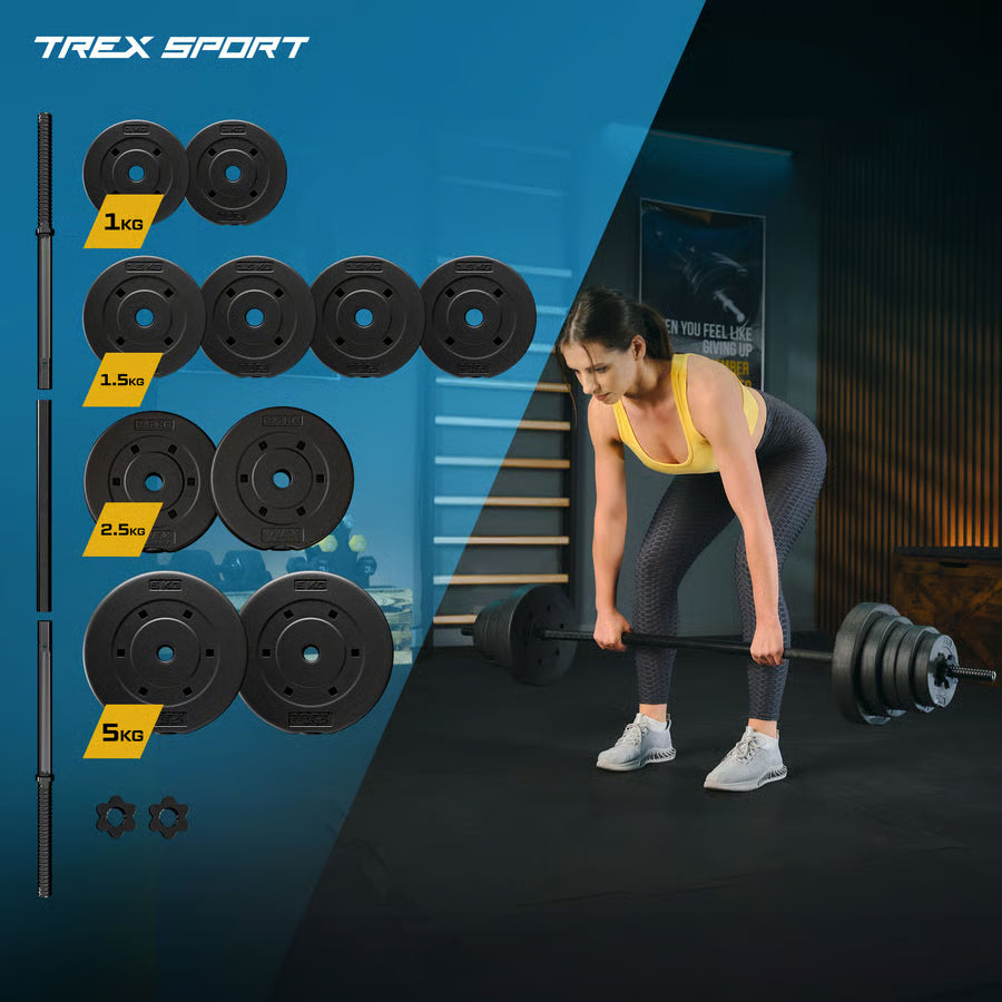 Bituminøst vægtstangsæt 150cm  28 kg gym4all