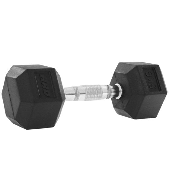 Hexagon Håndvægt 5 kg – Gummibelagt & Robust | Hjemmegym & Fitness gym4all