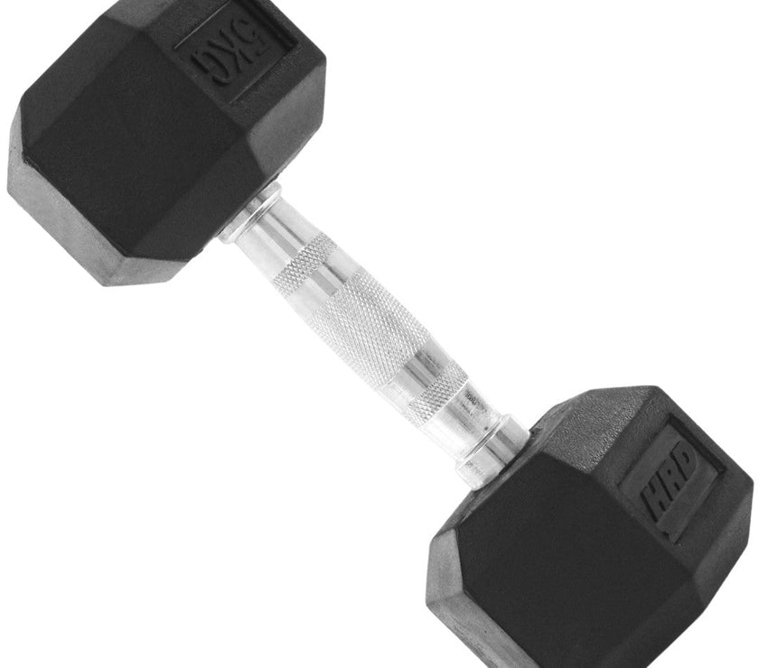 Hexagon Håndvægt 5 kg – Gummibelagt & Robust | Hjemmegym & Fitness gym4all