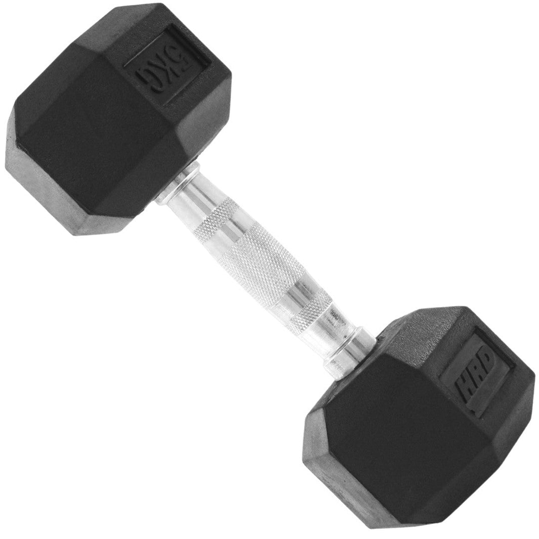 Hexagon Håndvægt 5 kg – Gummibelagt & Robust | Hjemmegym & Fitness gym4all