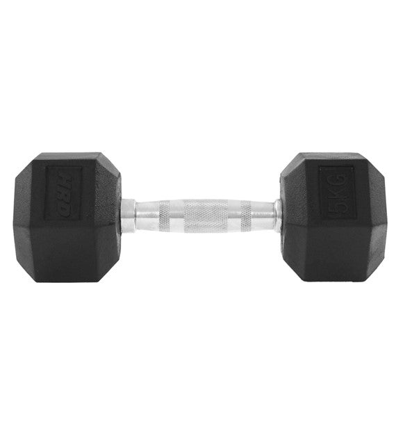 Hexagon Håndvægt 5 kg – Gummibelagt & Robust | Hjemmegym & Fitness gym4all