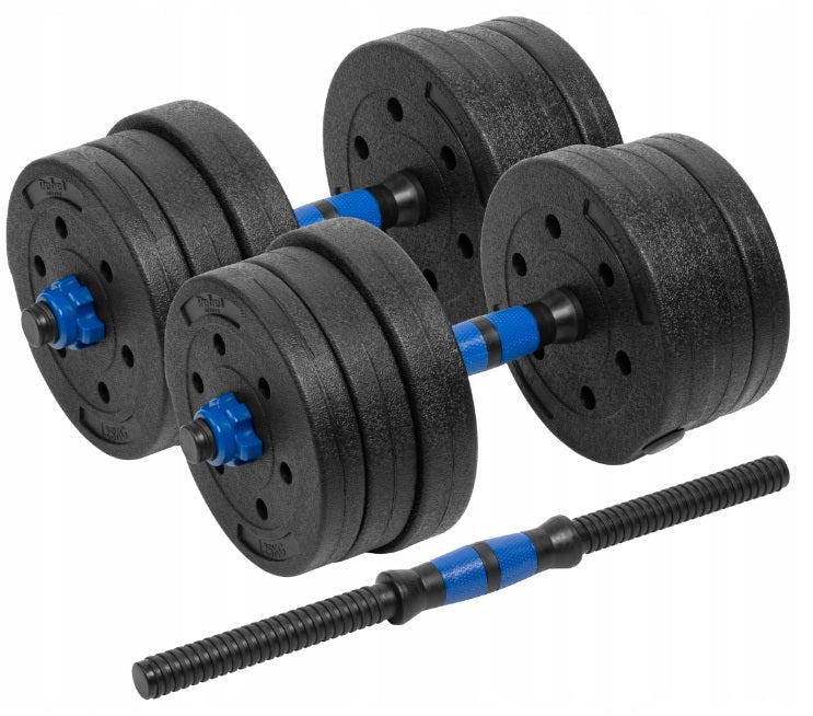 Rebel Active Justerbare Håndvægte 2x10 kg | Med Vægtstangskonnektor & Bitumenvægte gym4all