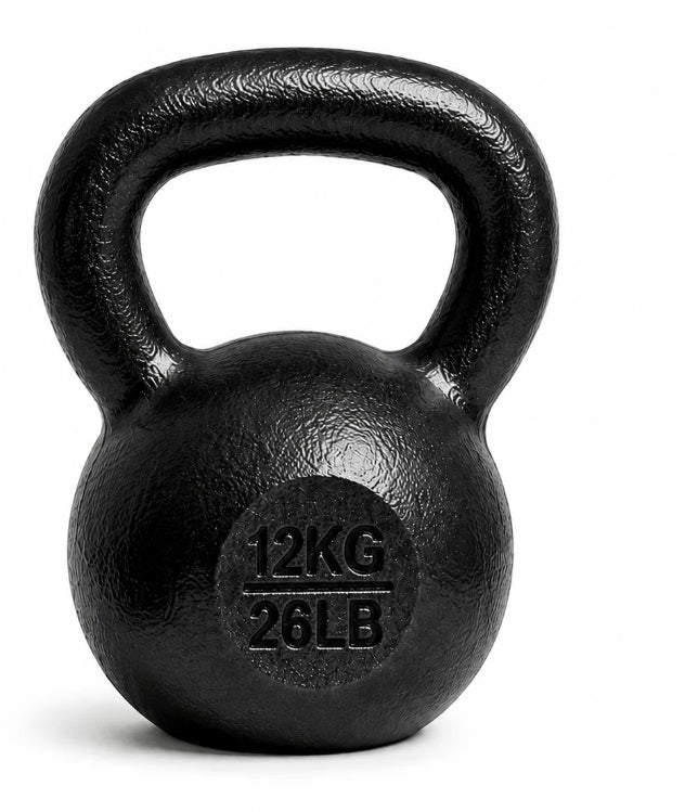 Kettlebell-sæt i støbejern (i alt 62 kg): 6 kg, 8 kg, 12 kg, 16 kg, 20 kg
