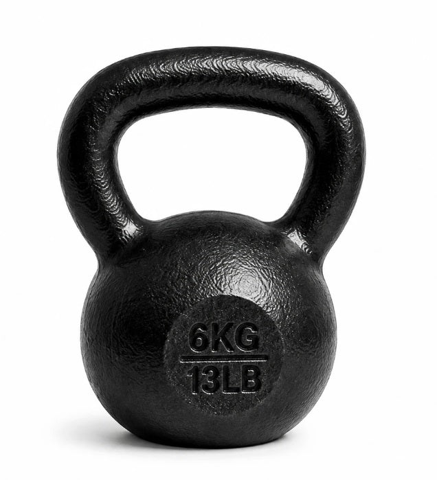 Kettlebell-sæt i støbejern (i alt 62 kg): 6 kg, 8 kg, 12 kg, 16 kg, 20 kg