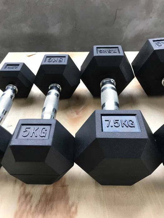 Hexagon Håndvægte 2,5–50 kg – Pris 30 kr, Hjemmegym & Fitness gym4all