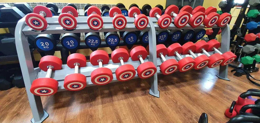 Captain America Håndvægtsæt | 20 par | 2,5–50 kg | Total 1050 kg gym4all