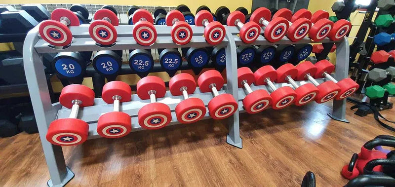 Captain America Håndvægtsæt | 20 par | 2,5–50 kg | Total 1050 kg gym4all