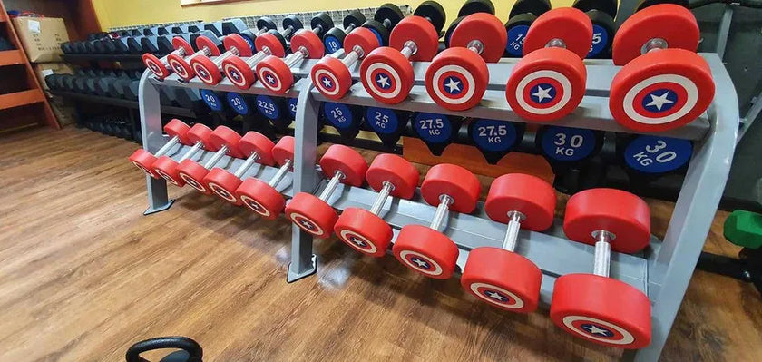 Captain America Håndvægtsæt | 20 par | 2,5–50 kg | Total 1050 kg gym4all