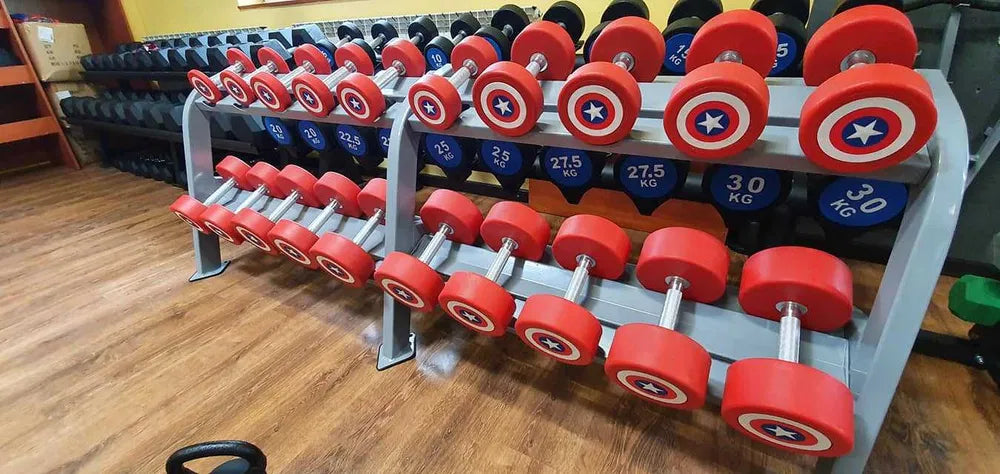 Captain America Håndvægtsæt | 20 par | 2,5–50 kg | Total 1050 kg gym4all