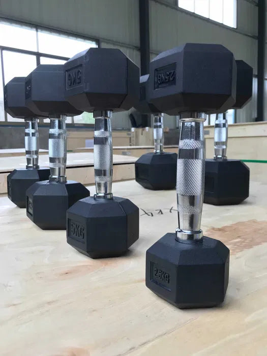 Hexagon Håndvægte 2,5–50 kg – Pris 30 kr, Hjemmegym & Fitness gym4all