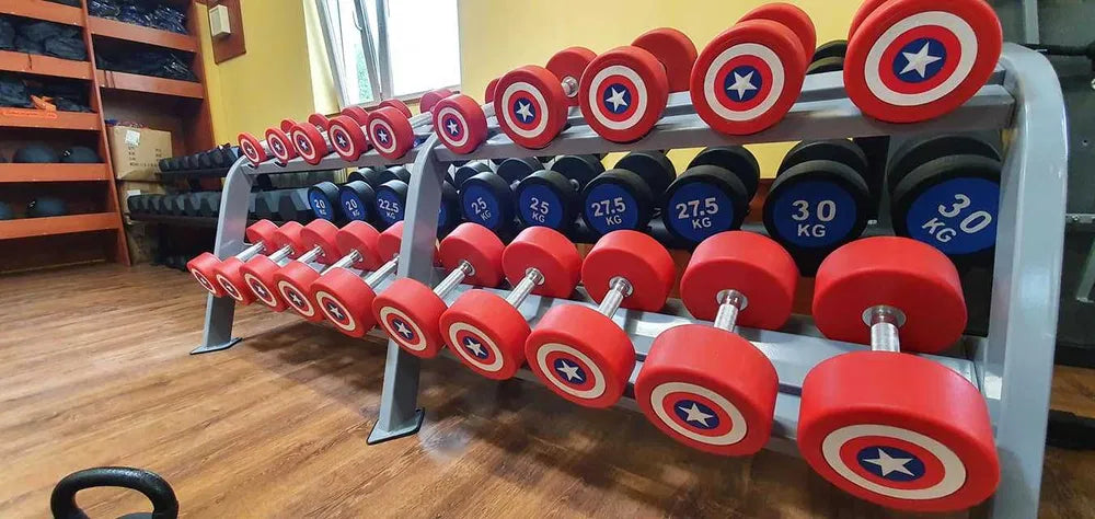 Captain America Håndvægtsæt | 20 par | 2,5–50 kg | Total 1050 kg gym4all