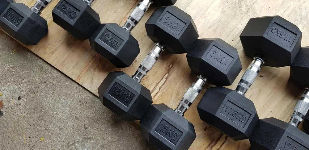 Hexagon Håndvægte 2,5–50 kg – Pris 30 kr, Hjemmegym & Fitness gym4all