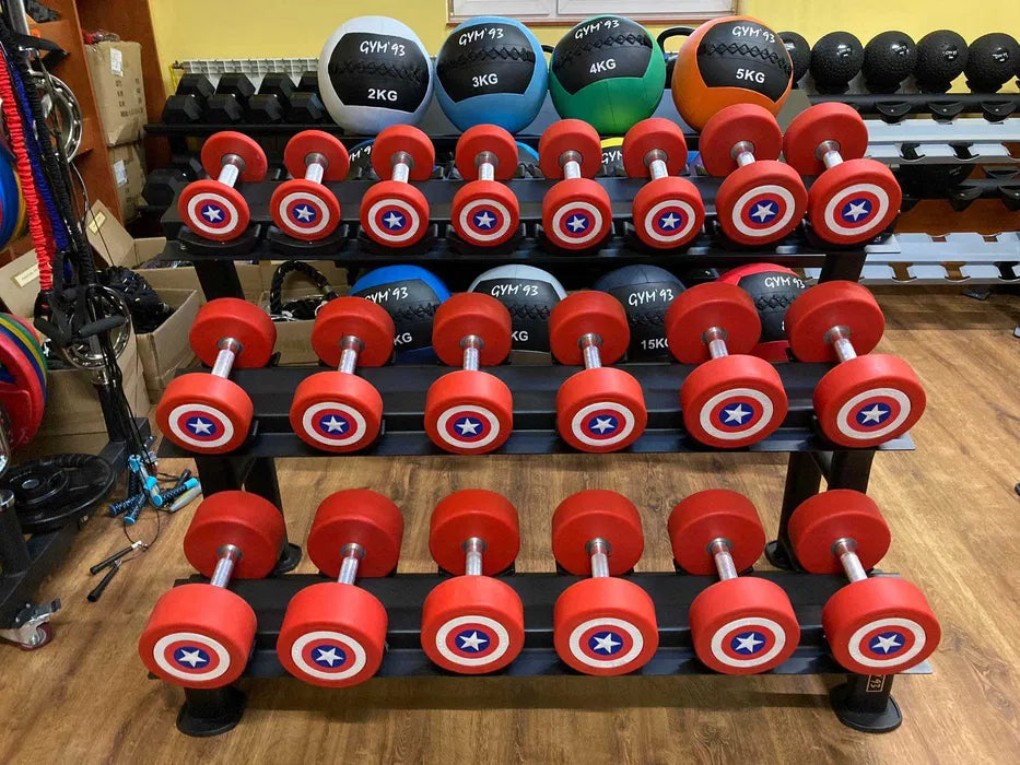 Captain America Håndvægtsæt | 20 par | 2,5–50 kg | Total 1050 kg gym4all