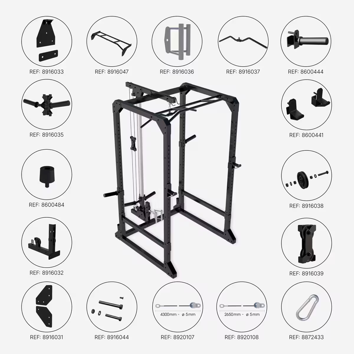 Power Rack med kabeltårn gym4all
