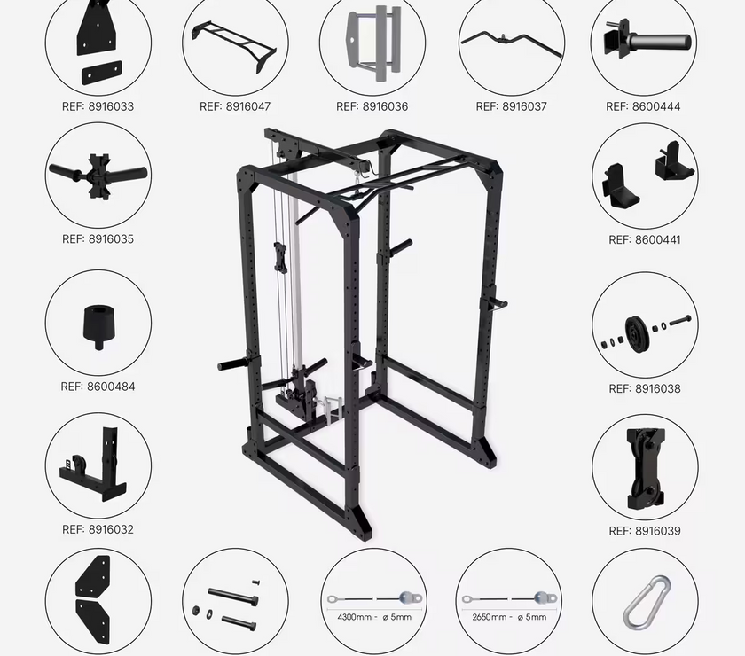 Power Rack med kabeltårn gym4all