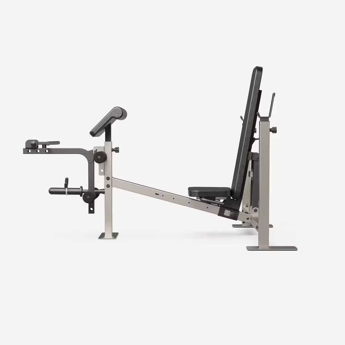 Træningsbænk med stativer og moduler til biceps og ben gym4all