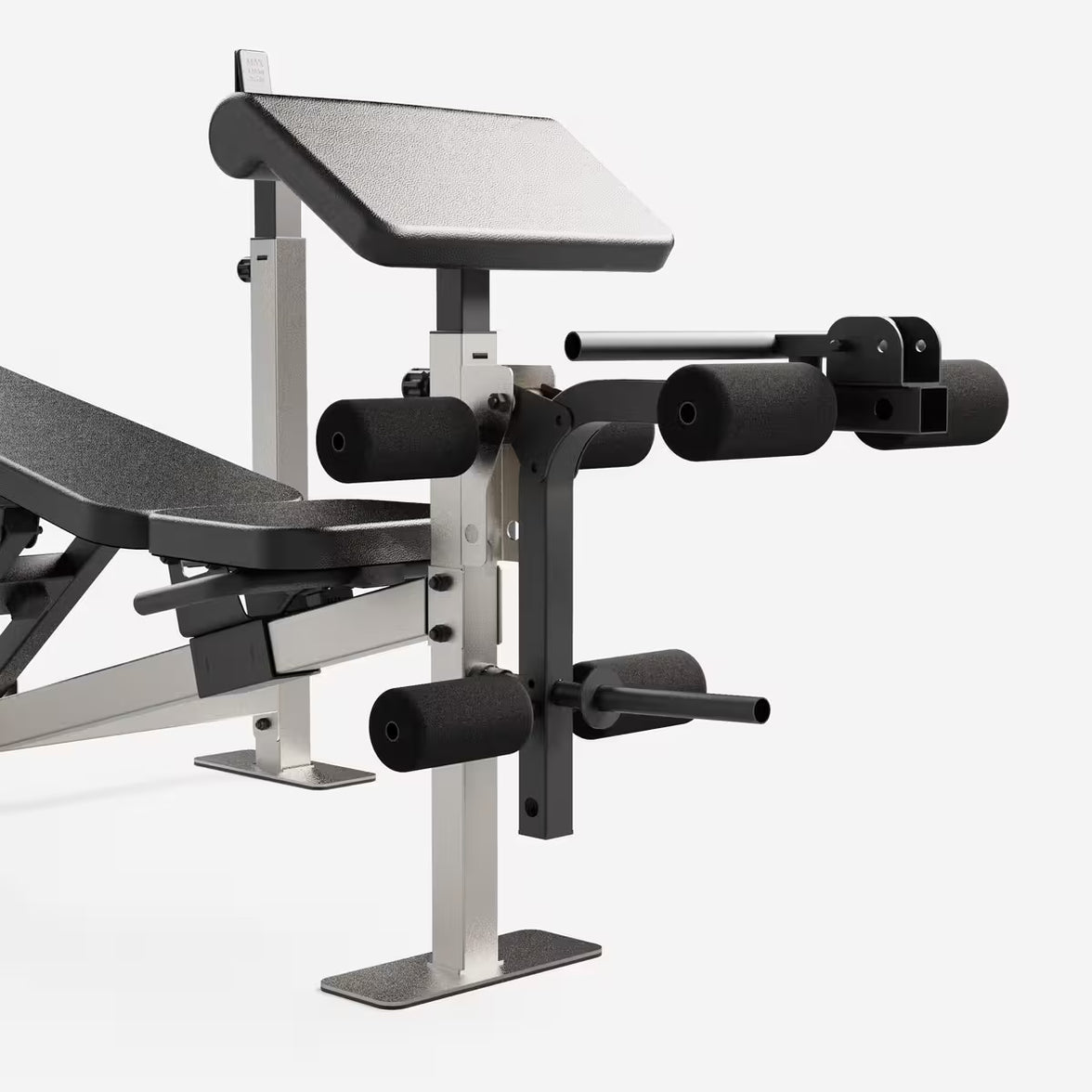 Træningsbænk med stativer og moduler til biceps og ben gym4all