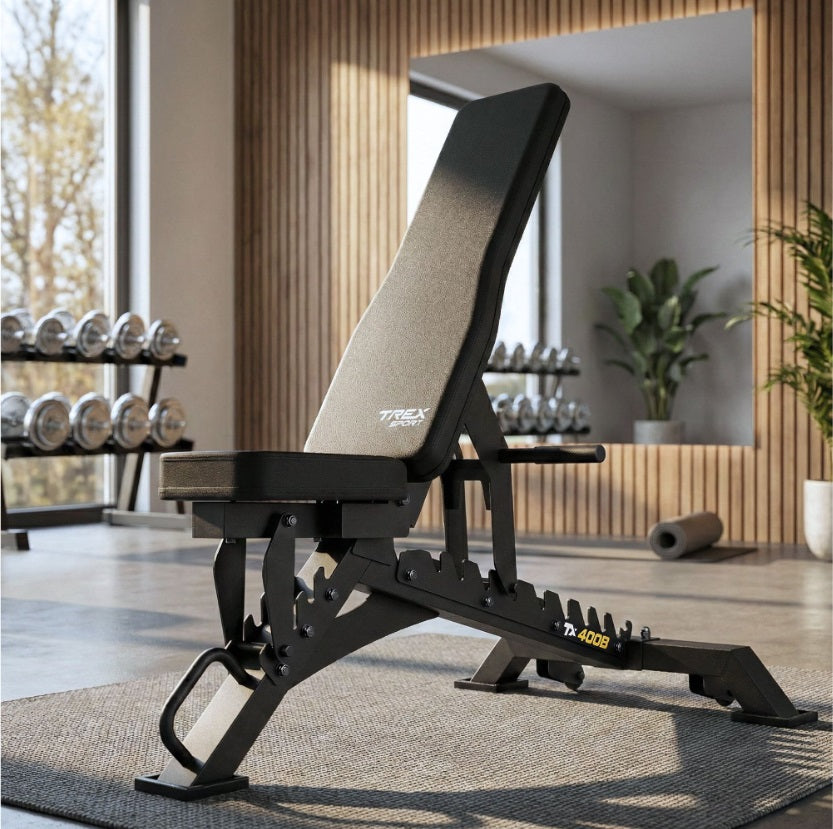 Justerbar Træningsbænk TX-400B – 150 kg Kapacitet til Hjemmegym