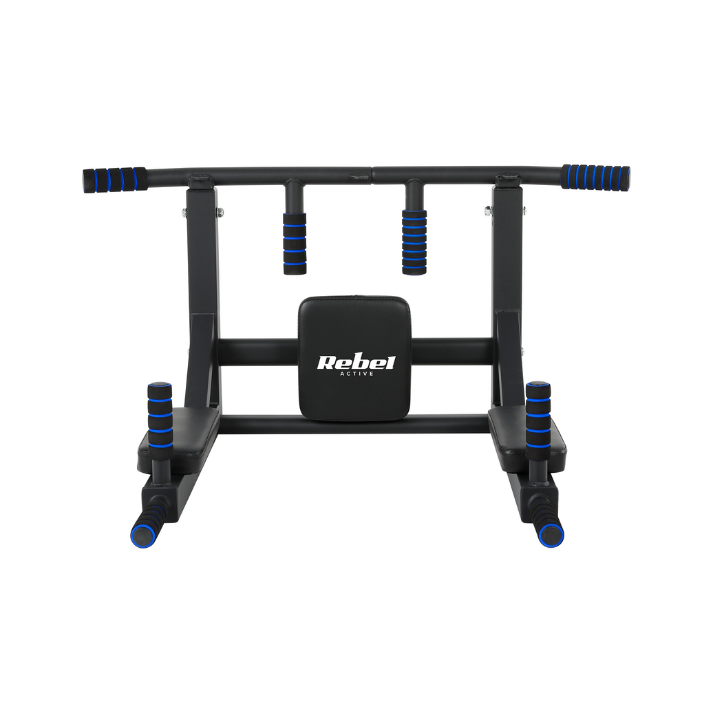 Rebel Active multifunktionelt pull-up bar til hjemmetræning, robust stål og skridsikre håndtag
