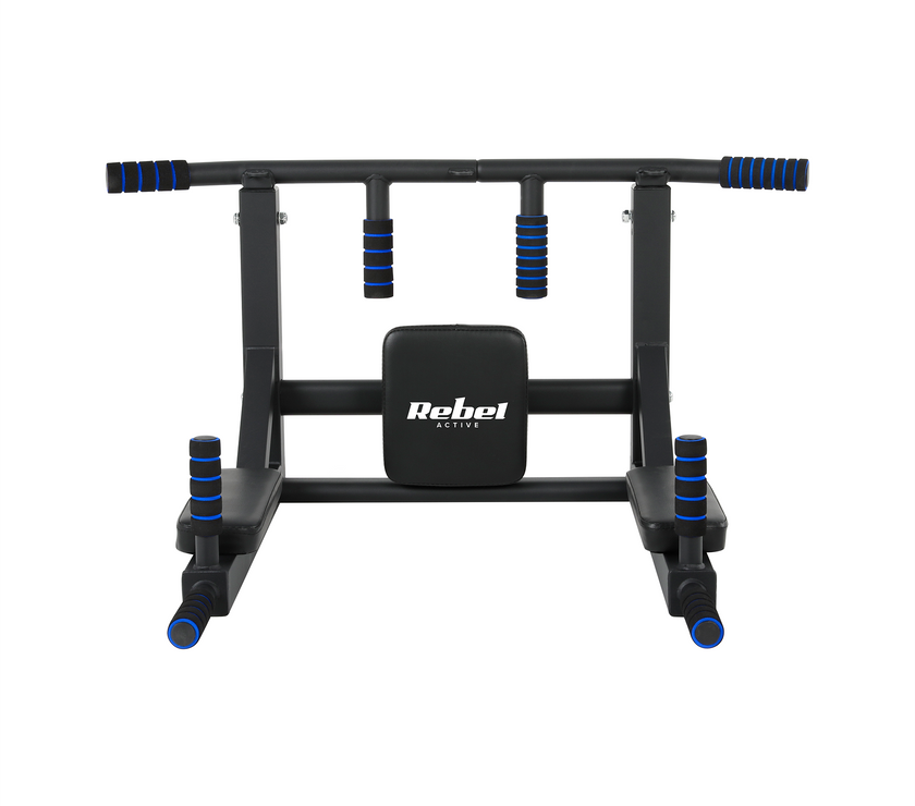 Rebel Active multifunktionelt pull-up bar til hjemmetræning, robust stål og skridsikre håndtag
