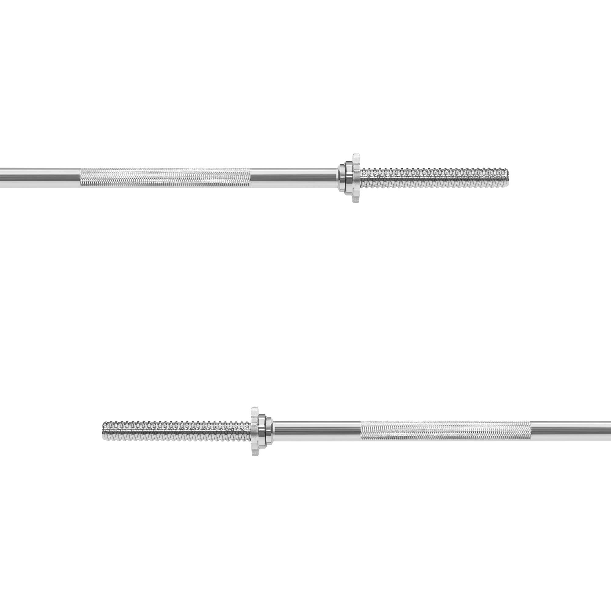 Nærbillede af det komfortable 25 mm greb og den robuste konstruktion på Rebel vægtstangen 150 cm.