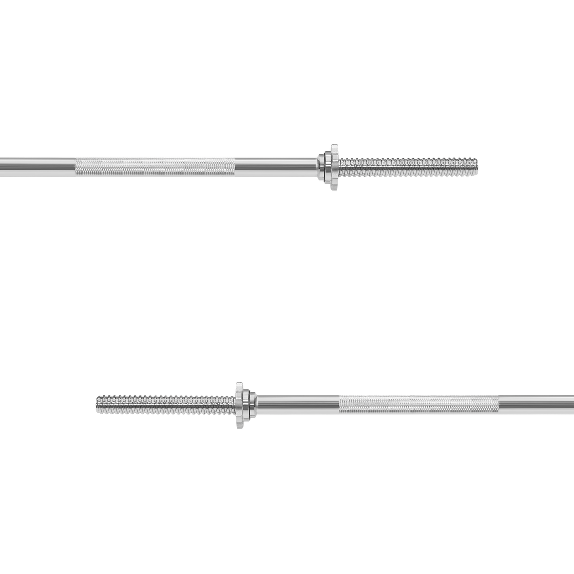 Nærbillede af det komfortable 25 mm greb og den robuste konstruktion på Rebel vægtstangen 150 cm.