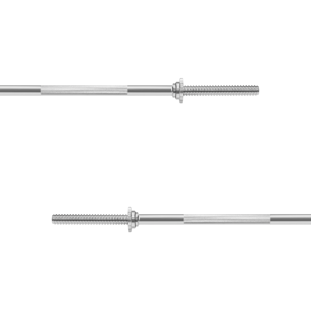 Nærbillede af det komfortable 25 mm greb og den robuste konstruktion på Rebel vægtstangen 150 cm.