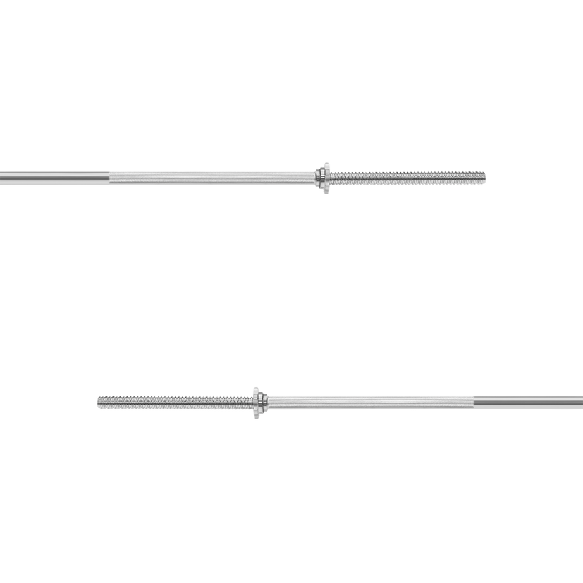 Nærbillede af det riflede 25 mm greb på Rebel vægtstangen, der giver et solidt og sikkert greb.