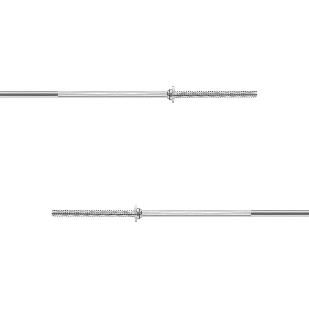 Nærbillede af det riflede 25 mm greb på Rebel vægtstangen, der giver et solidt og sikkert greb.
