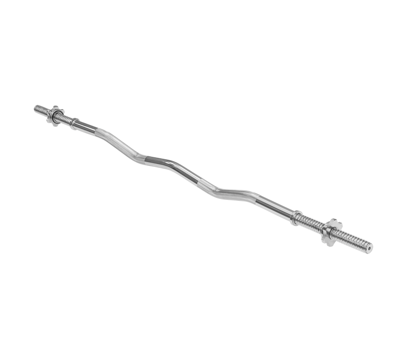 Rebel curlstang 120 cm, 5 kg – let bøjet med gevind til vægtskiver.