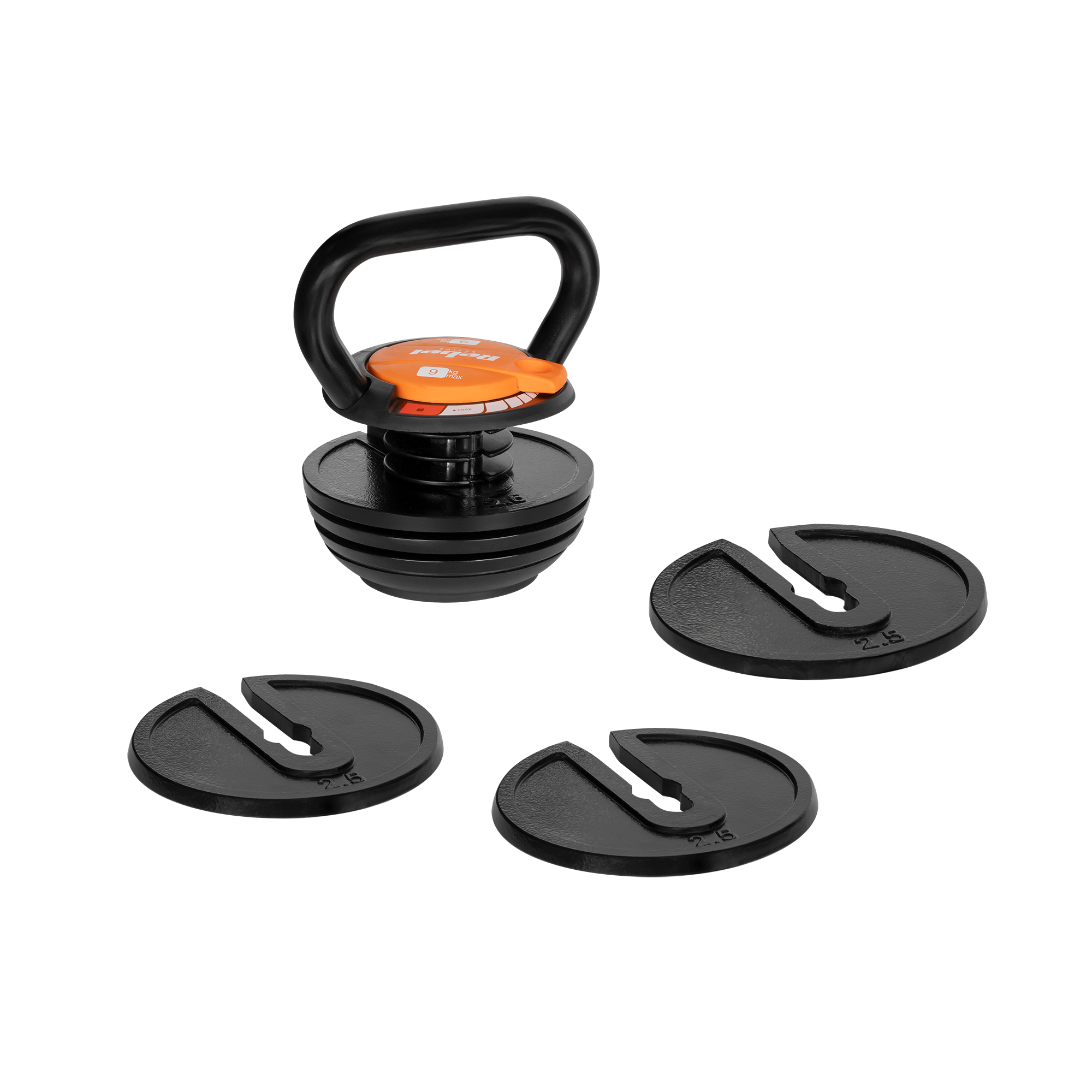 Rebel Kettlebell Justerbar 9kg - Premium Reguleret Træning gym4all