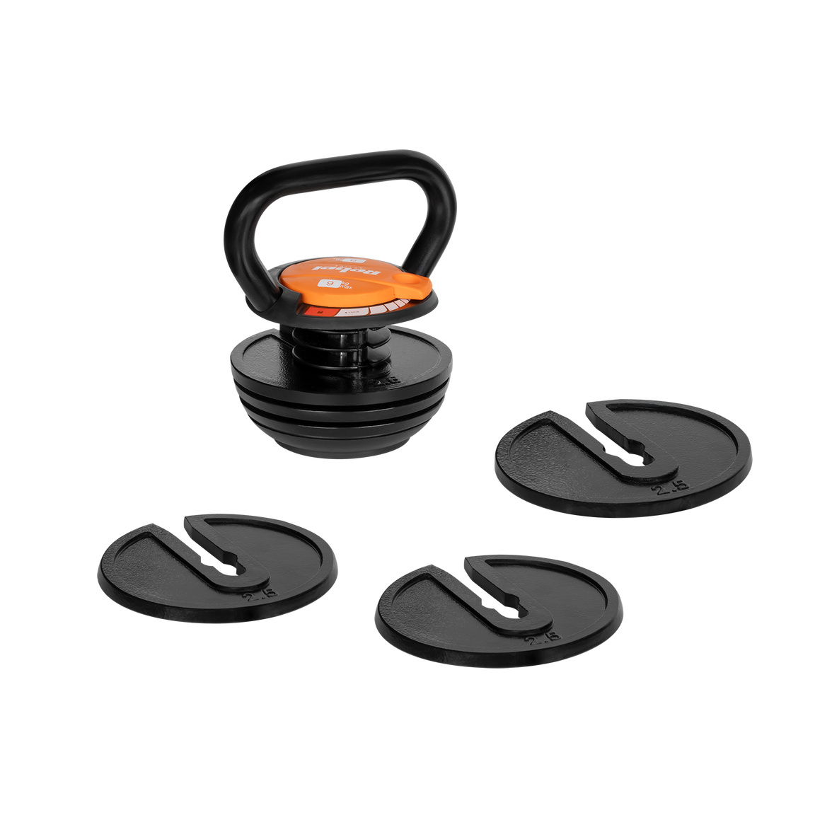 Rebel Kettlebell Justerbar 9kg - Premium Reguleret Træning gym4all