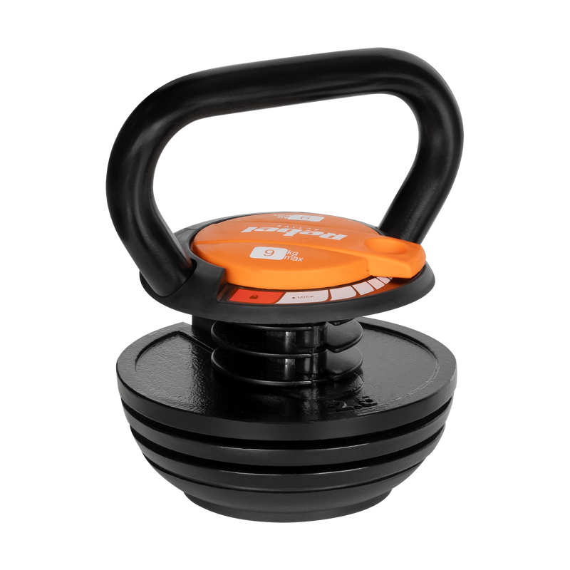 Rebel Kettlebell Justerbar 9kg - Premium Reguleret Træning gym4all