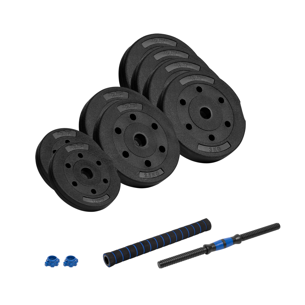 Justerbar bituminøs håndvægt med forbindelse 1x20 kg Rebel gym4all