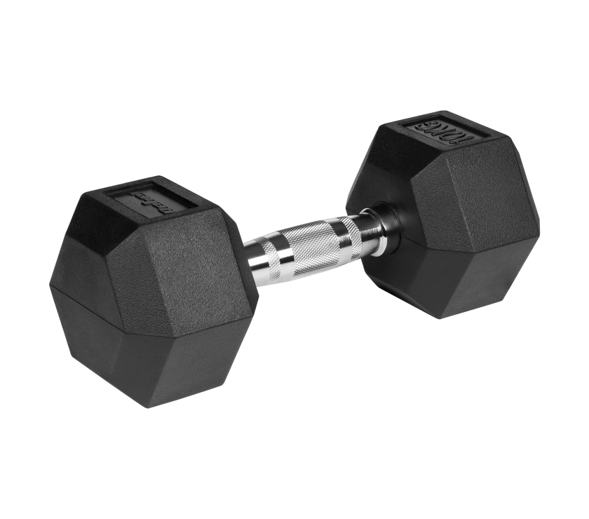Hexagon dambell 10 kg: Robust gummi vægt perfekt til grundstyrke og teknisk træning.