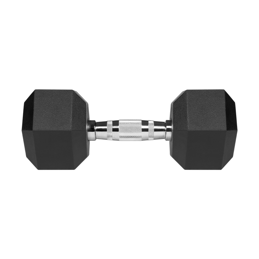 Enkeltstående hexagon dumbell 10 kg – ideel vægt til mellemtrinnet og fuld kropsøvelser.