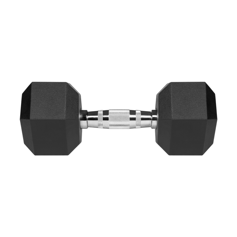 Enkeltstående hexagon dumbell 10 kg – ideel vægt til mellemtrinnet og fuld kropsøvelser.