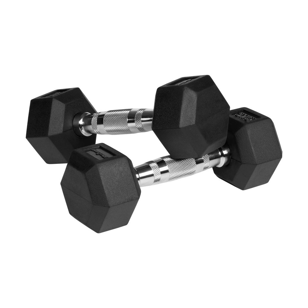 Hexagon Håndvægte 2x3kg - Gummibelagte Håndvægte til Hjemmetræning gym4all