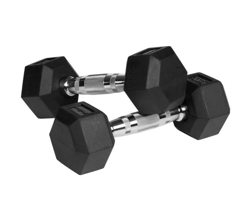 Hexagon Håndvægte 2x3kg - Gummibelagte Håndvægte til Hjemmetræning gym4all