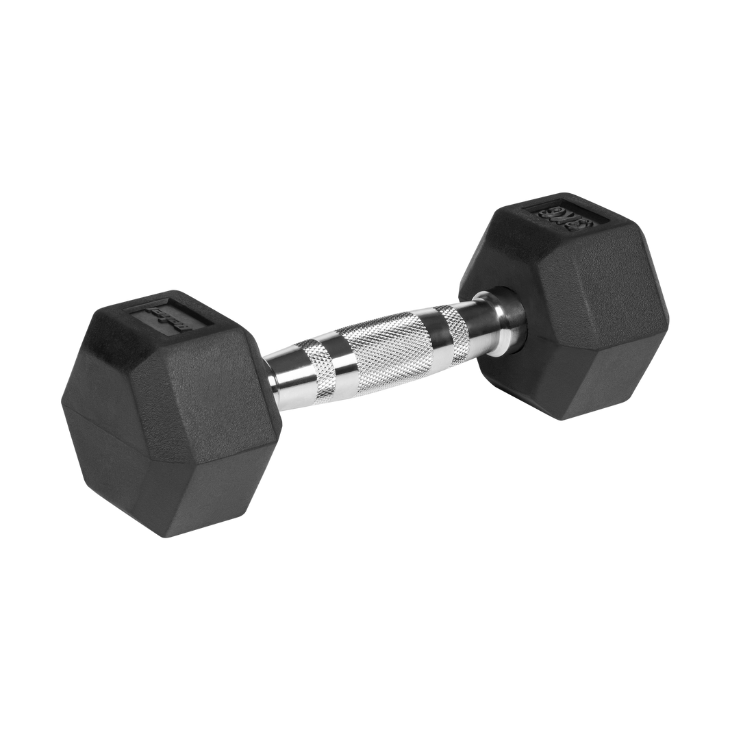 Hexagon dambells 2x3 kg: Stabile gummi håndvægte til cardio og fitness.
