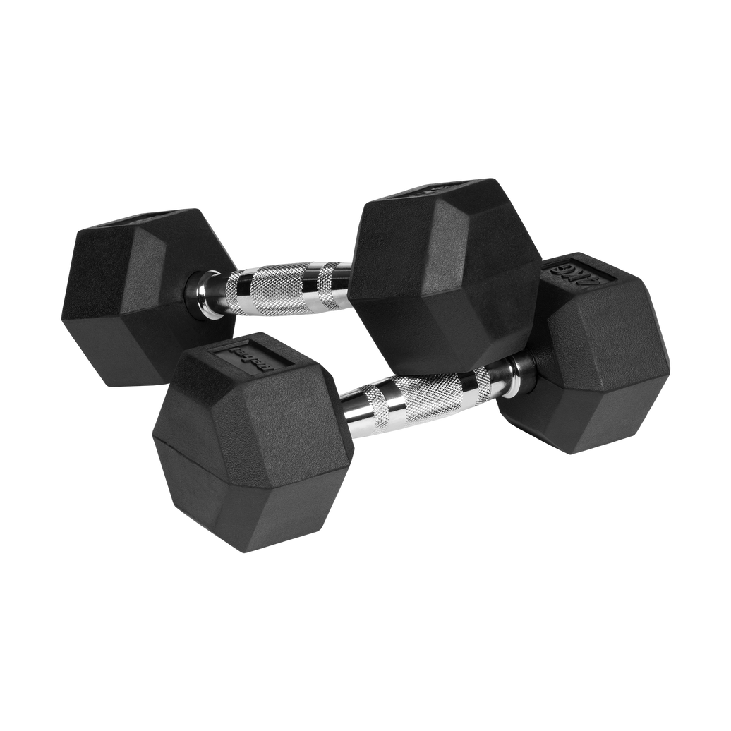 Hexagon Håndvægte 2x4 kg: Gummi Håndvægtssæt til Homegym gym4all