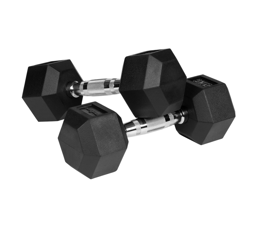 Hexagon Håndvægte 2x5 kg: Gummi Håndvægtssæt til Homegym gym4all