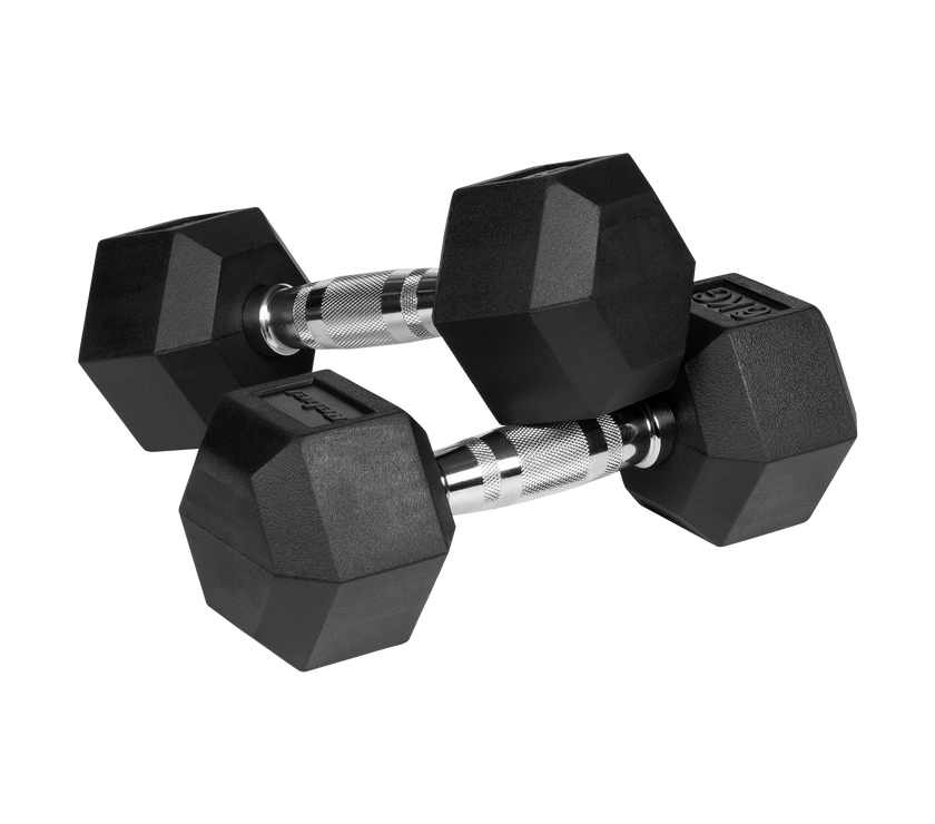 Hexagon Håndvægte 2x6 kg: Gummi Håndvægtssæt til Homegym gym4all