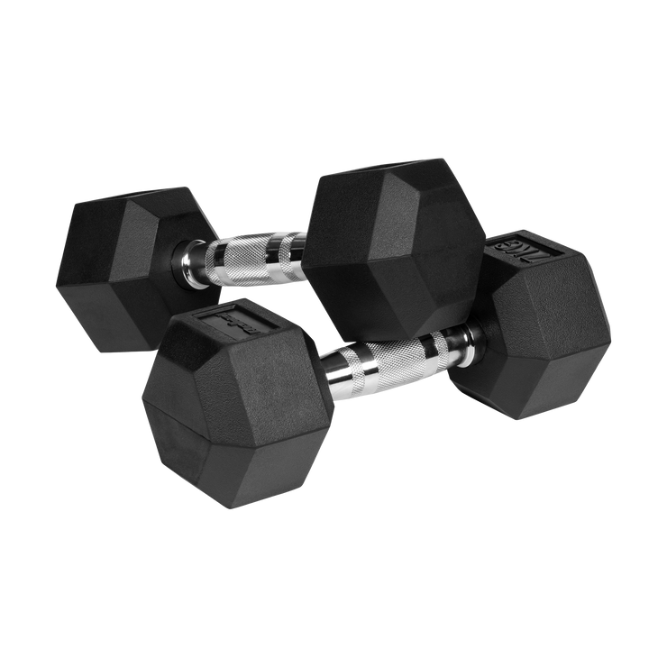 Hexagon Håndvægte 2x7 kg: Gummi Håndvægtssæt til Homegym gym4all