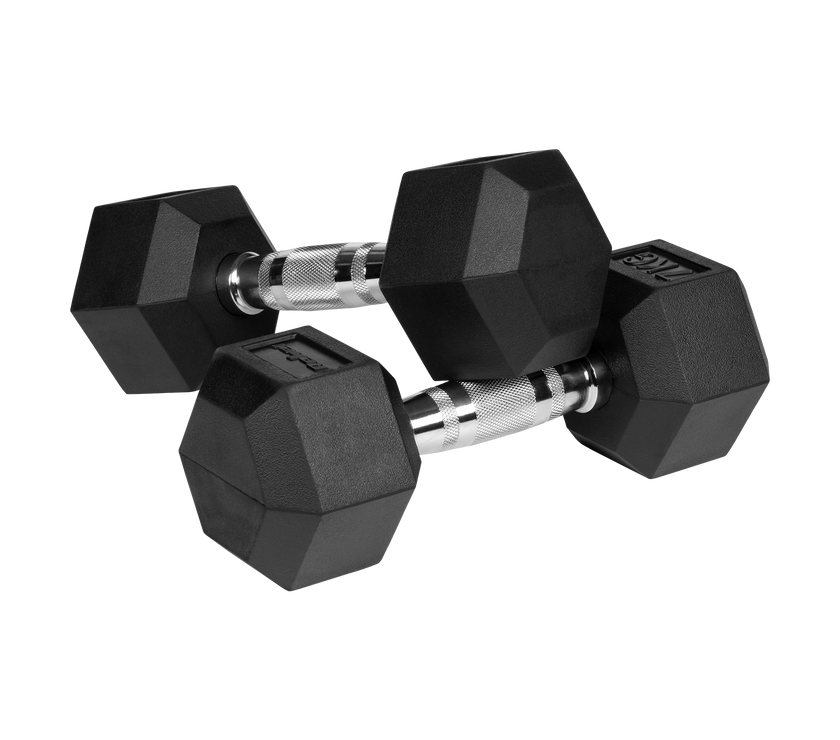 Hexagon Håndvægte 2x7 kg: Gummi Håndvægtssæt til Homegym gym4all