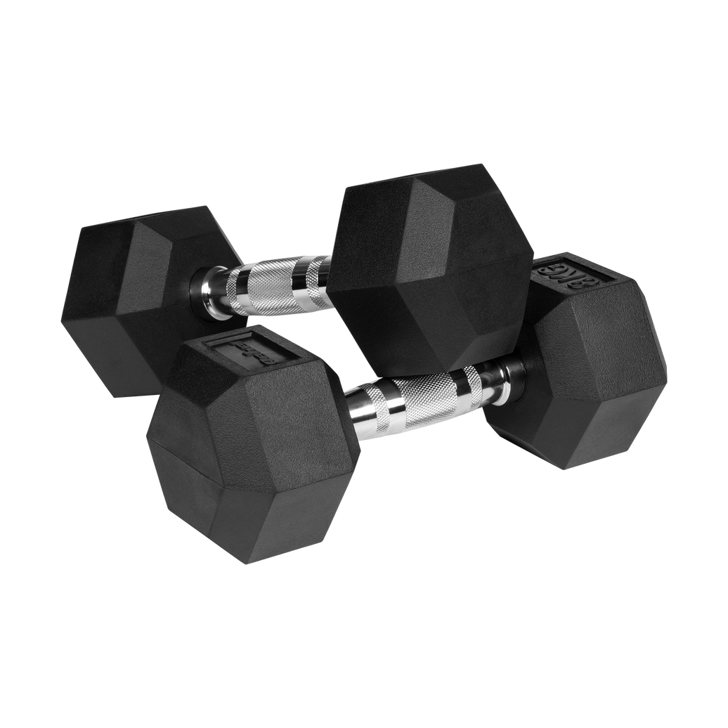Hexagon Håndvægte 2x8 kg: Gummi Håndvægtssæt til Homegym gym4all