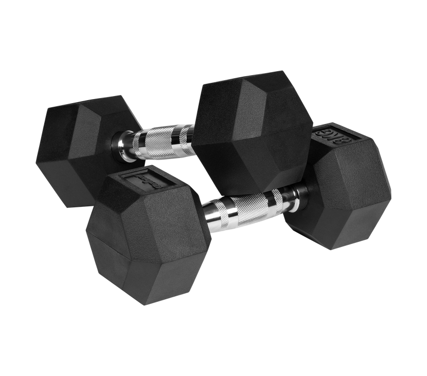 Hexagon Håndvægte 2x8 kg: Gummi Håndvægtssæt til Homegym gym4all